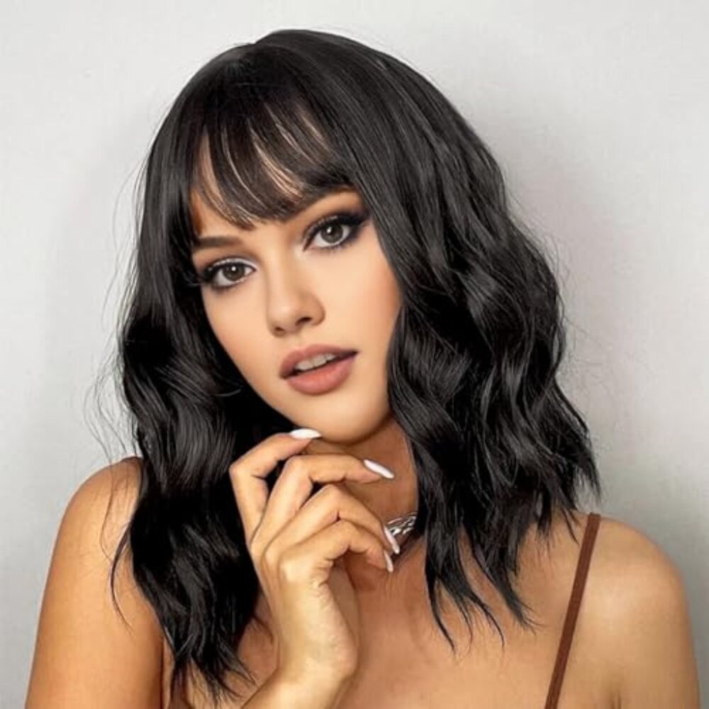 Natural Black‎ Wigs with Bangs